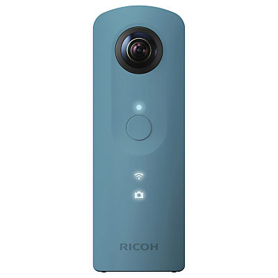 Pentax Ricoh THETA SC Action Camera, HD 1080p, 14MP, 360° Recording, Wi-Fi with Soft Case Blue Pentax Ricoh THETA SC Action Camera, HD 1080p, 14MP, 360° Recording, Wi-Fi with Soft Case Blue